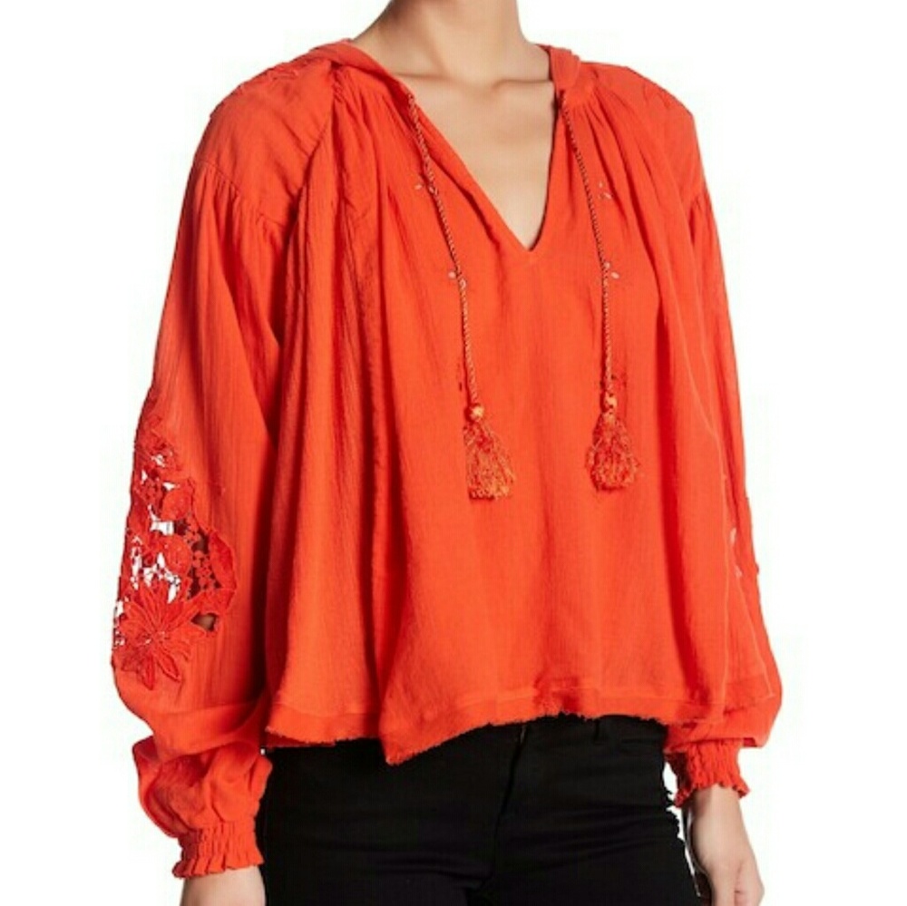 Free People Tropical Summer Hooded Top